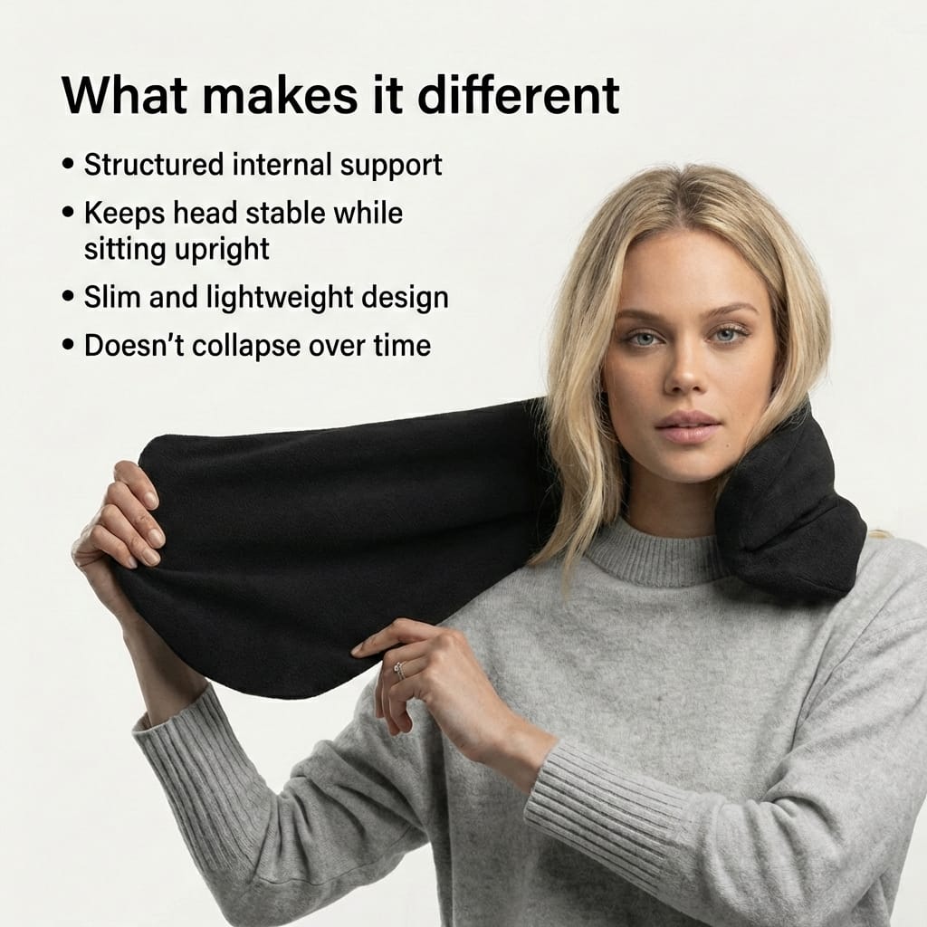 CALMERA Neck Support — Sleep Upright Comfortably in Your First Flight